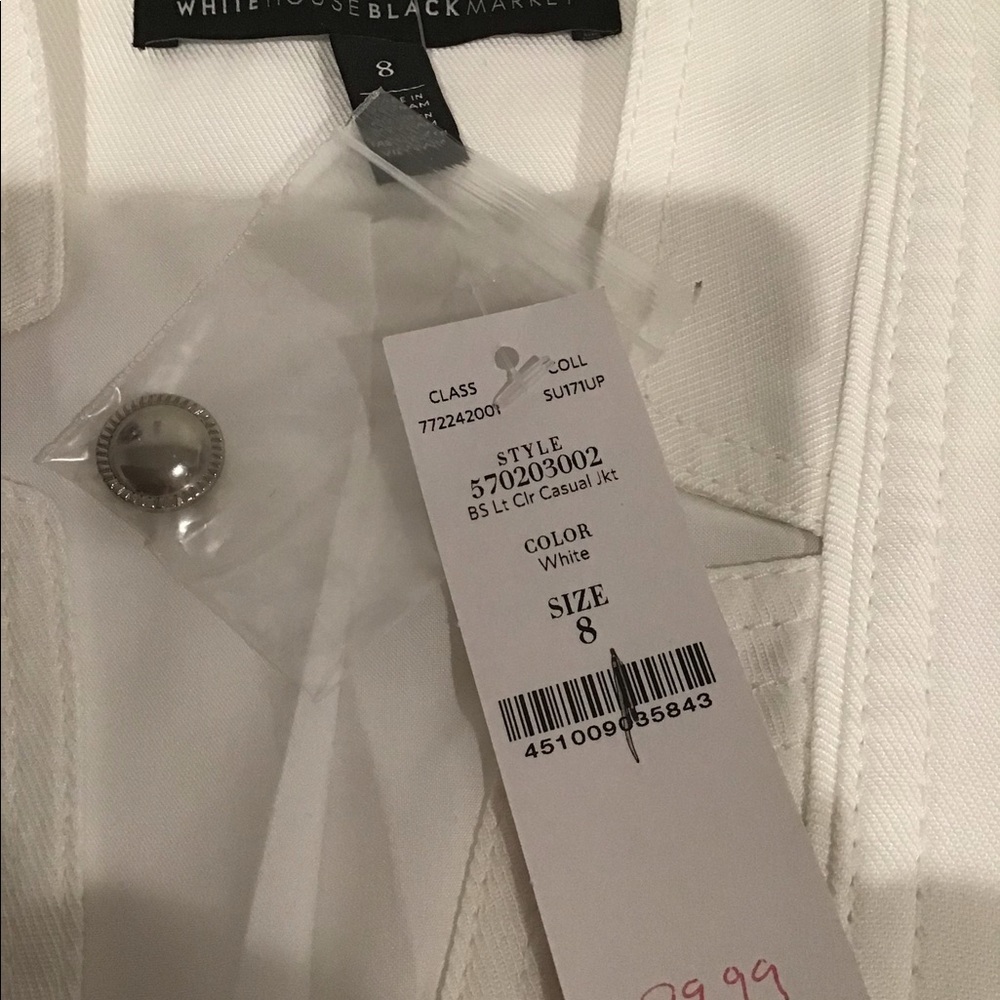 WHBM Band Jacket White size 8 - Picture 6 of 7